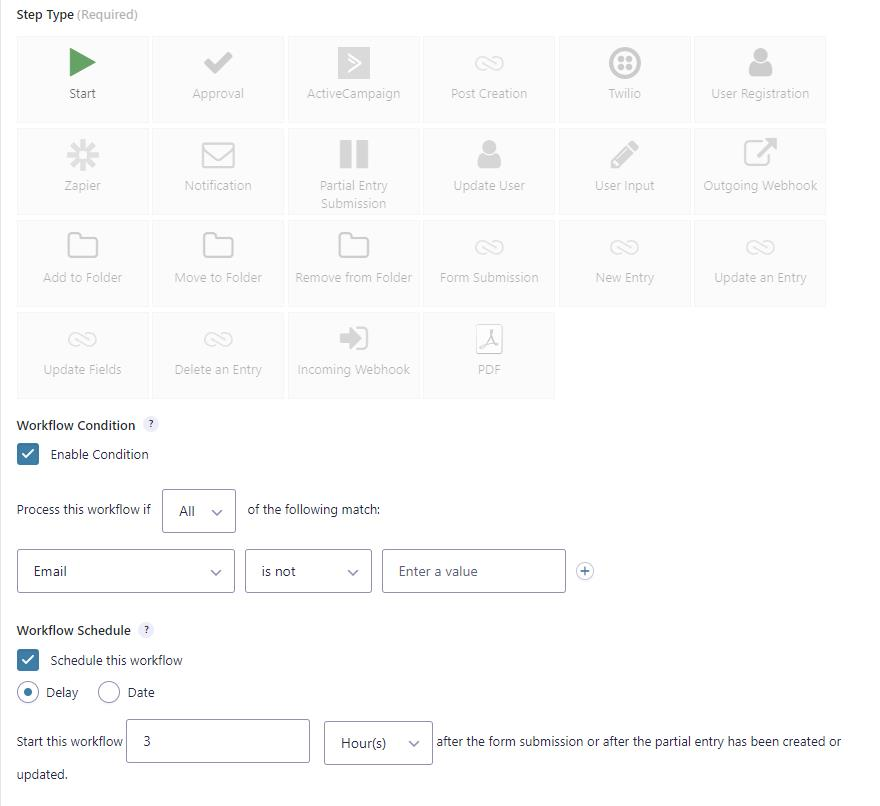 Image showing Gravity Flow Step settings