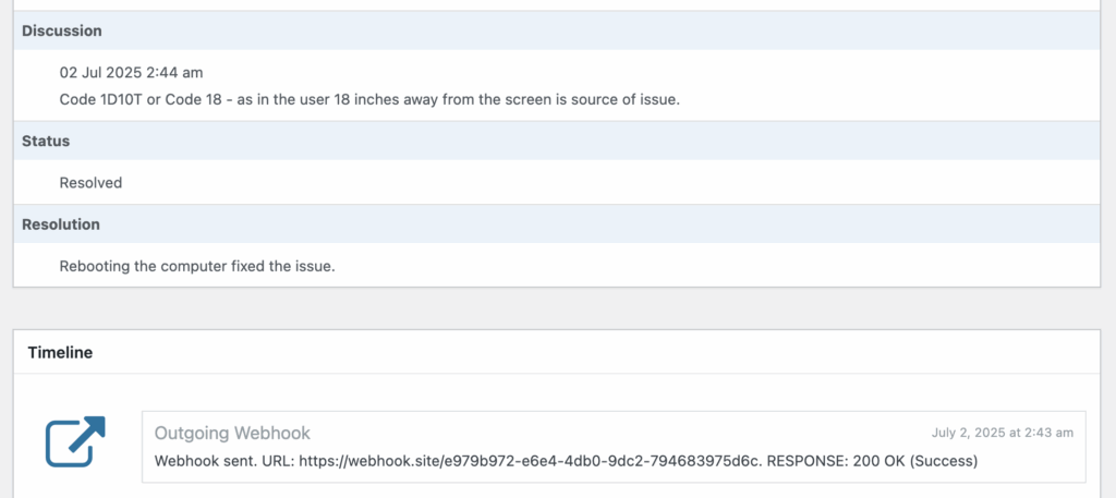 Image showing workflow updated after Postman POST request