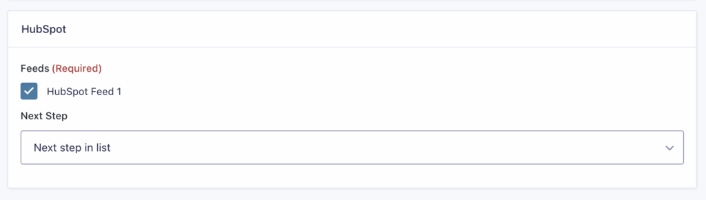 Image showing HubSpot Step settings