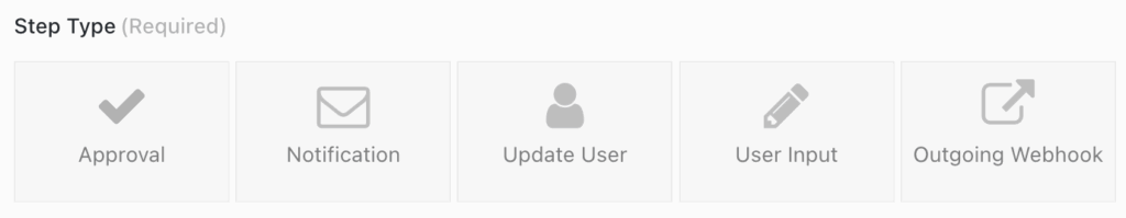 Image showing default step types