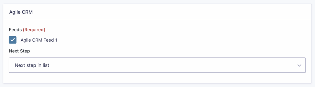 Image showing Agile CRM Step settings