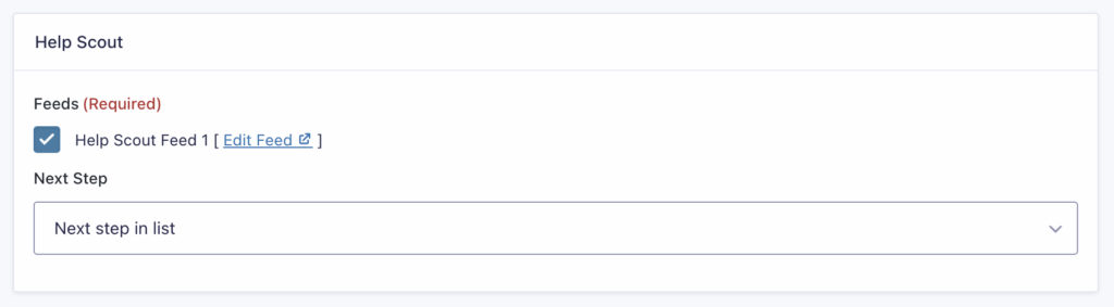 Image showing Help Scout Step settings