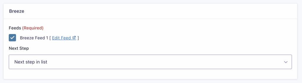 Image showing Breeze Step settings