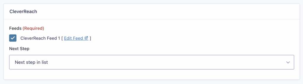 Image showing CleverReach Step settings
