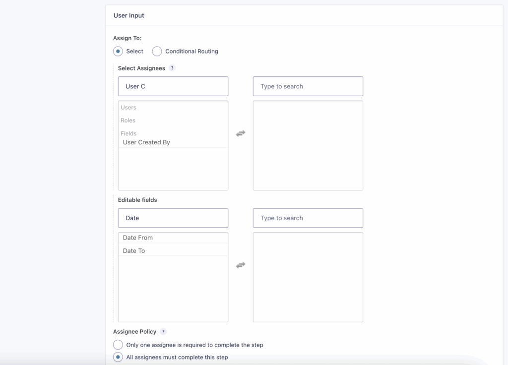 Image showing the Workflow Step settings
