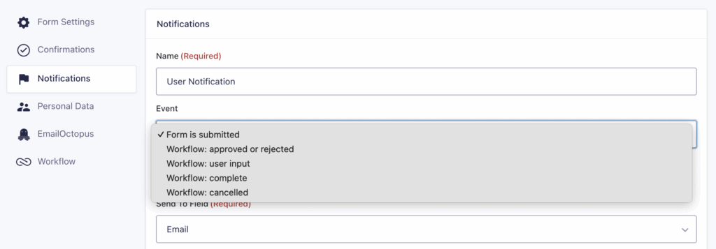 Image showing Notification Events