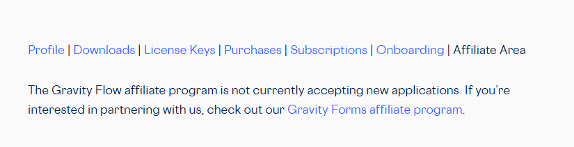 Image showing Gravity Flow affiliate section