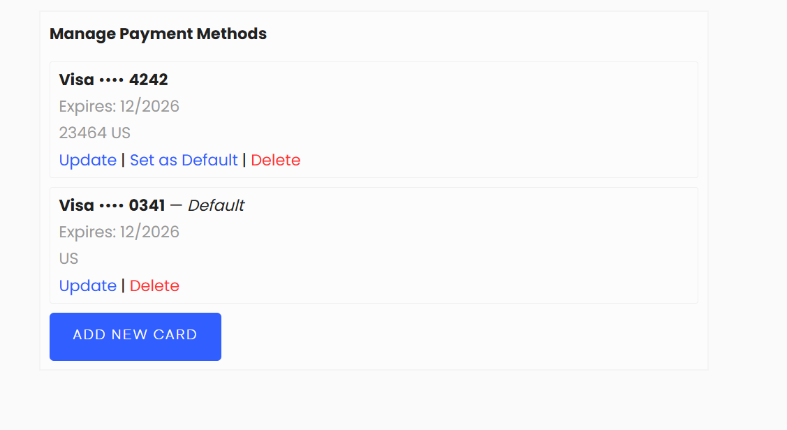 Update payment method - Gravity Flow Documentation