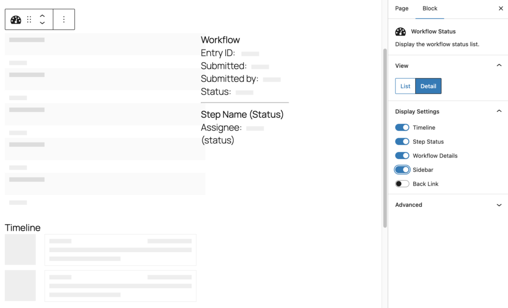 Image showing Workflow Status Details with Sidebar
