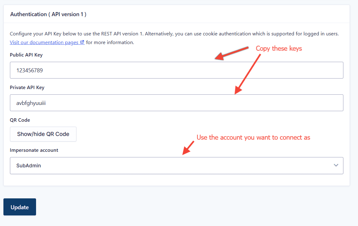 Public and Private API keys